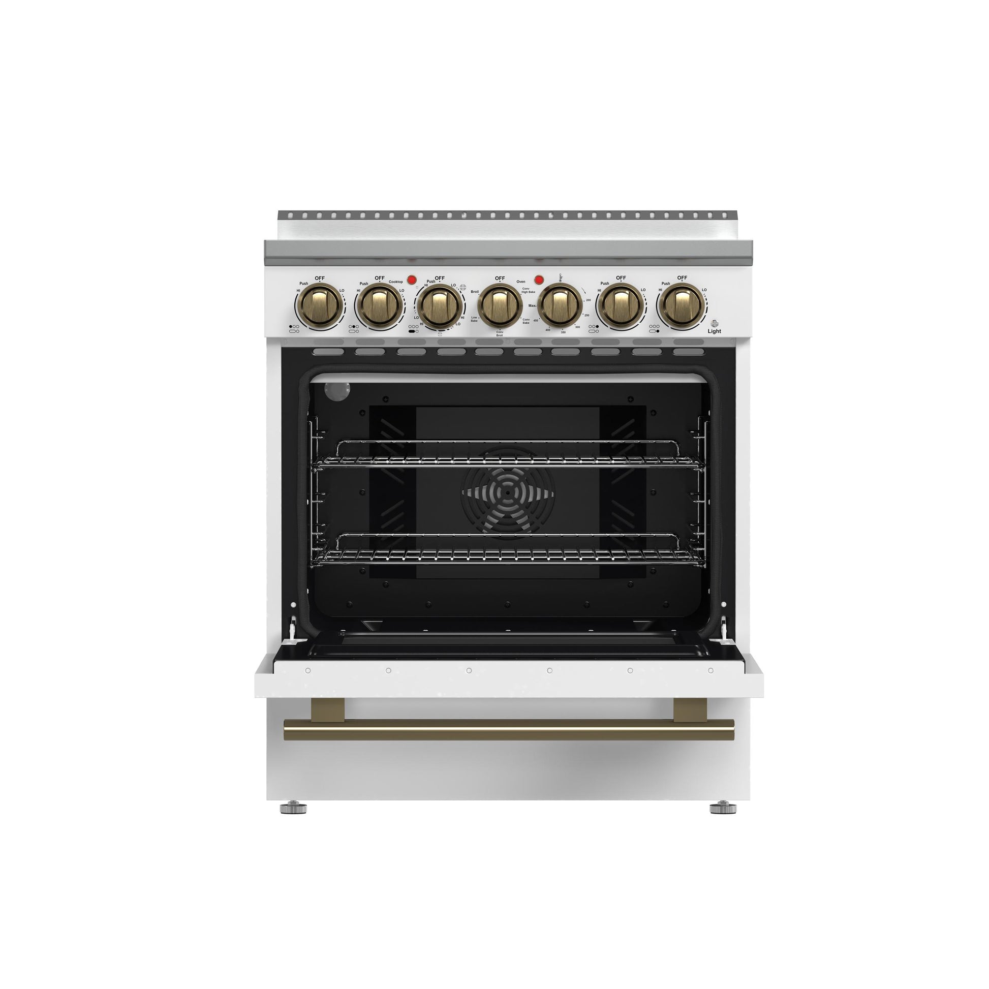 Forno FFSEL601130WHT Forno Paolo 30-Inch Freestanding Electric Range, White, 4.38 Cu.Ft, True Convection Oven, Energy Efficient