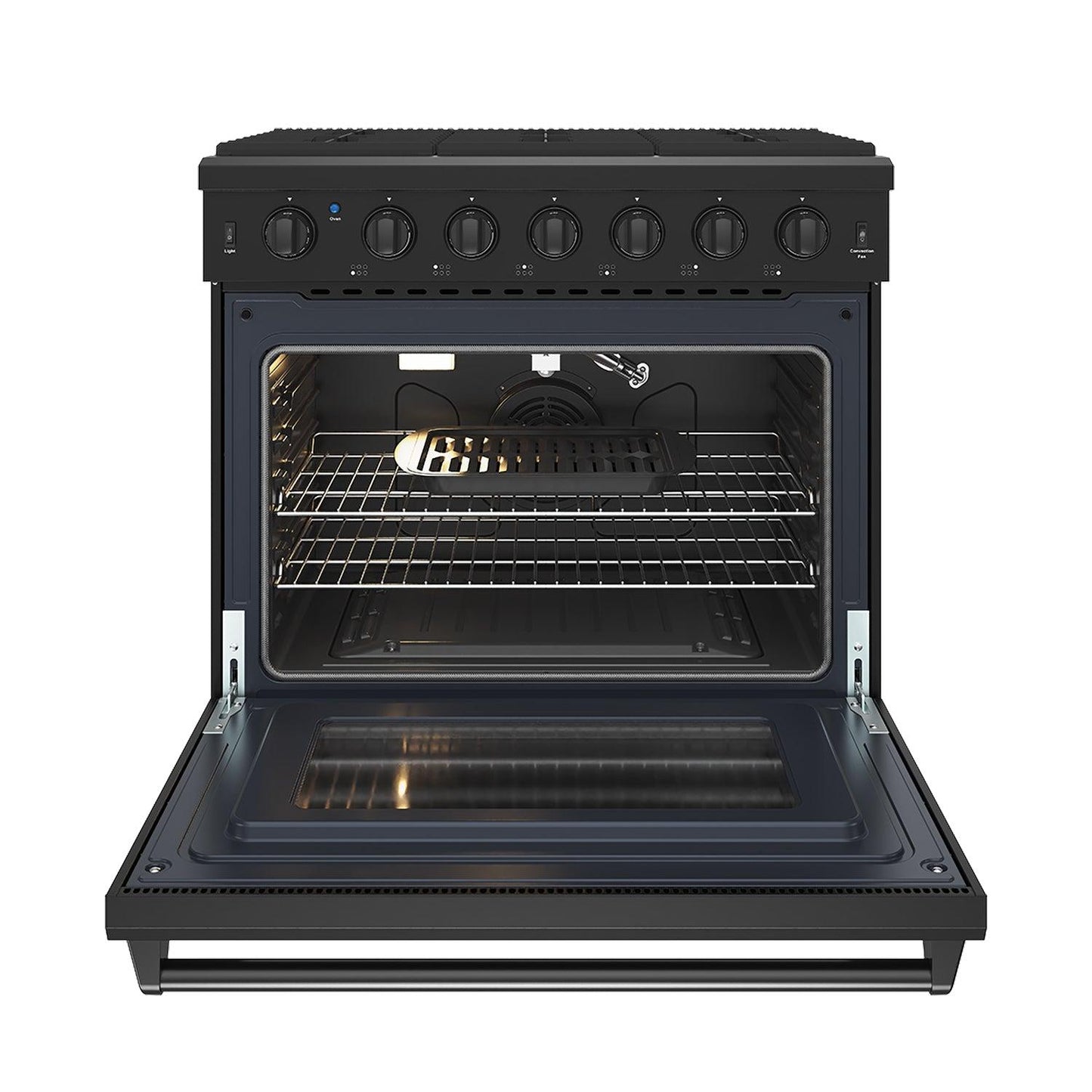 Thor Kitchen LRG3601UB 36 Inch Professional Gas Range In Black