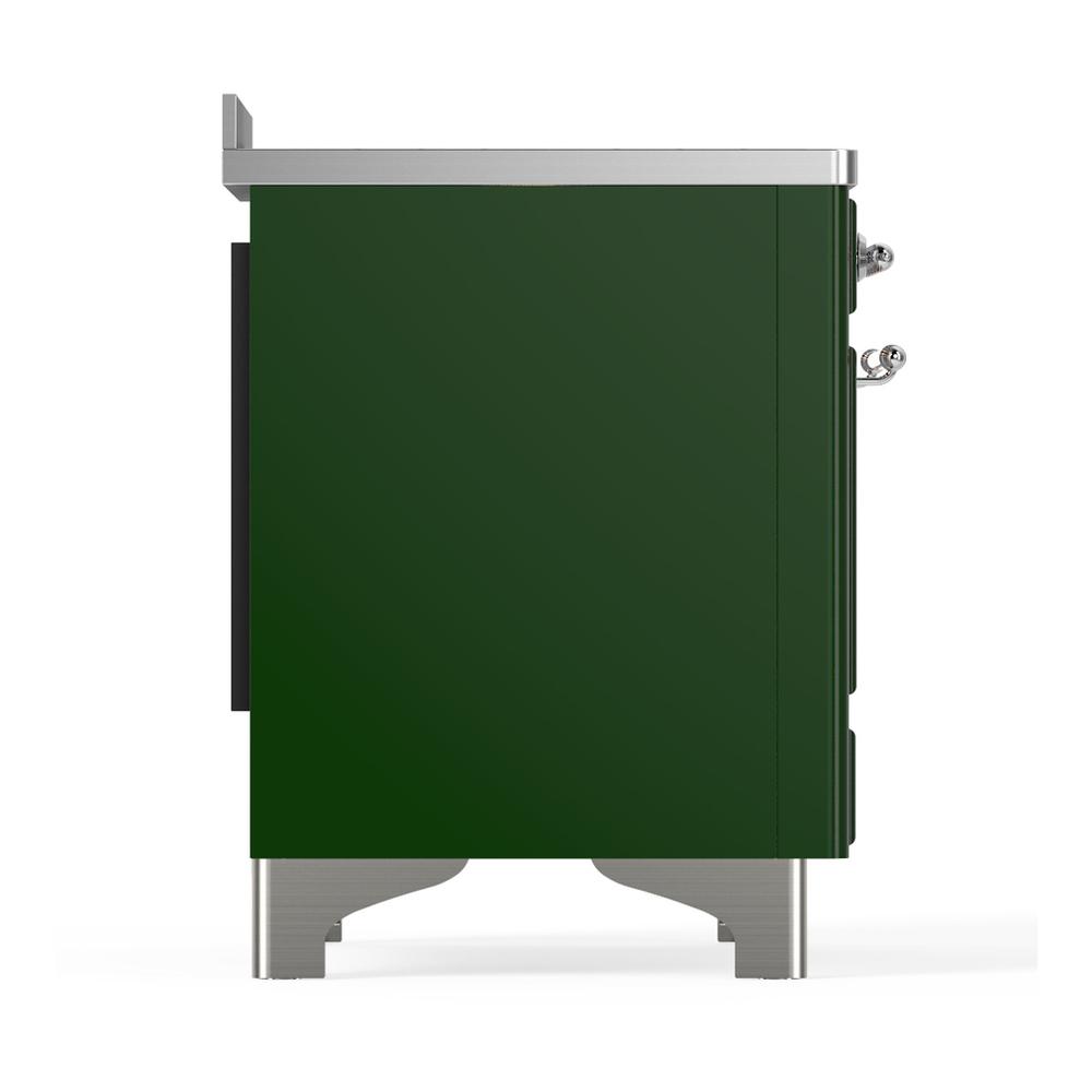 Ilve UMIB48QNR3EGC Ilve Umib48Qnr3Egc Majestic Iii 48 Inch Induction Range With 6 Elements, 5.02 Cu. Ft. Total Oven Capacity (Solid Door, Emerald Green, Chrome)