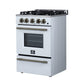 Forno FFSGS627224WHT Forno Breno 24 Inch Freestanding Gas Range In White With Antique Brass, Compact Design
