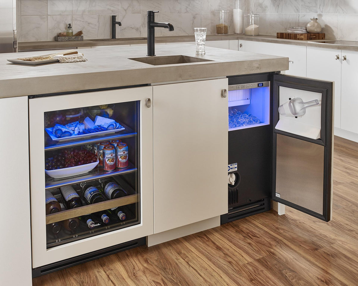 True Caliber TUI15ROPD 15 Inch Clear Ice Machine - Door: Overlay Panel, Right Hinge