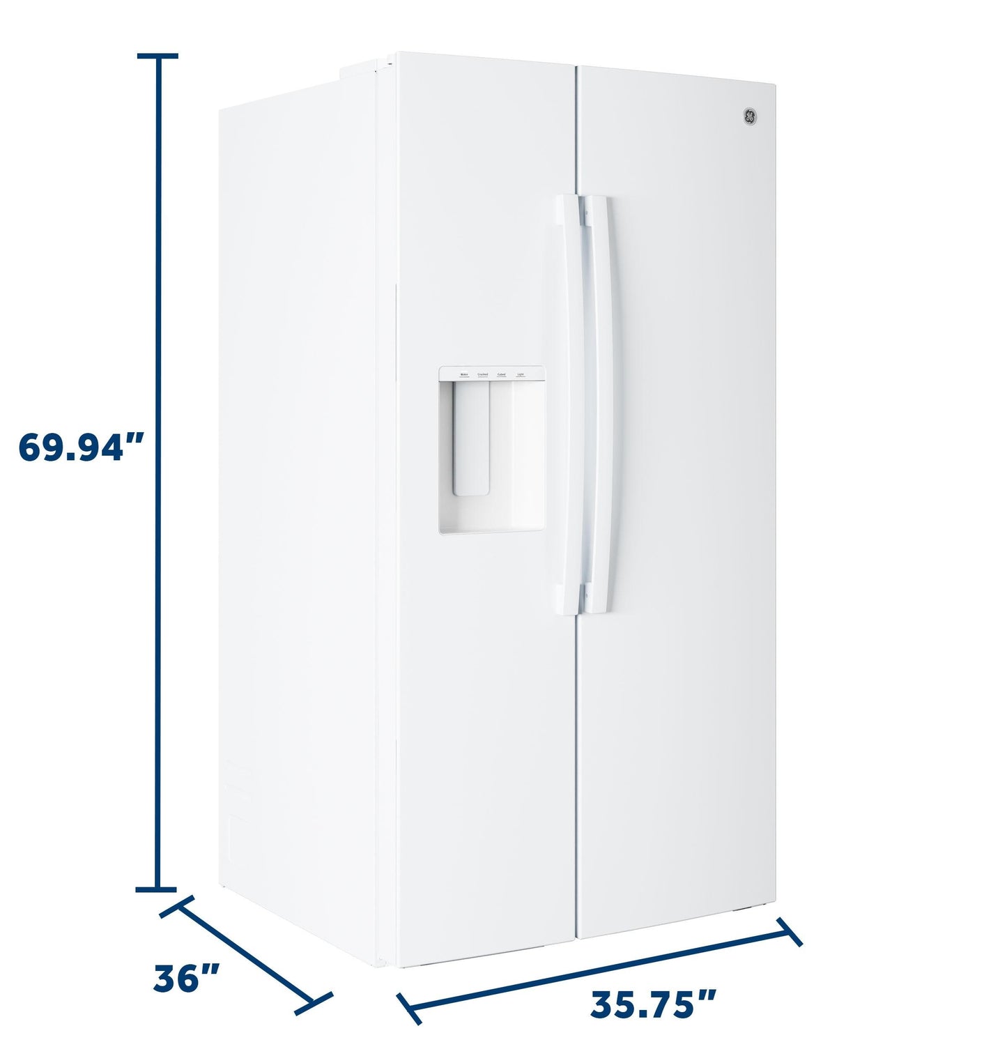 Ge Appliances GSE28NGYWW Ge® Energy Star® 27.9 Cu. Ft. Side-By-Side Refrigerator With Extra Tall Dispenser And In-Door Icemaker