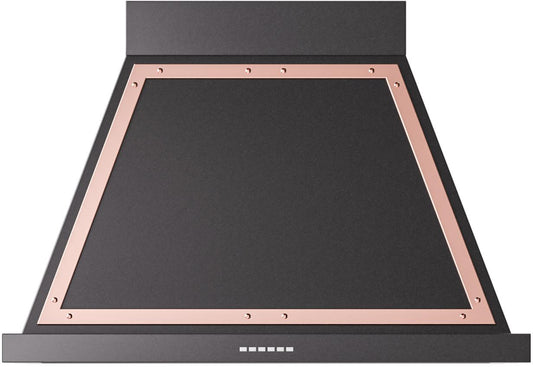 Ilve UANB36BKP Ilve Uanb36Bkp Nostalgie 36" Hood In Glossy Black With Copper Trim