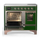 Ilve UMDIB40NR3EGP Ilve Umdib40Nr3Egp Majestic Iii 40 Inch Induction Range With 6 Elements, 3.82 Cu. Ft. Total Oven Capacity (Triple Glass Door, Emerald Green, Copper)