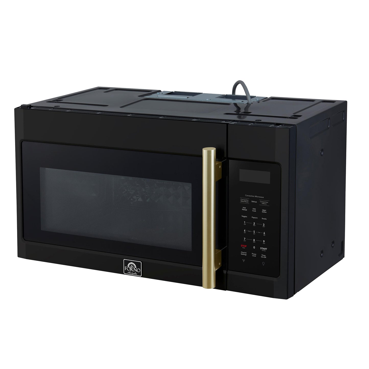 Forno FOTR303830BLK Forno Fornace 30-Inch Over The Range Convection Microwave, Black - 1.5 Cu.Ft, 300 Cfm Vent, Touch Control, Led Light