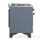 Ilve UM48FSQNR3BGB Ilve Um48Fsqnr3Bgb Majestic Iii 48 Inch Dual Fuel Range With 5 Black Brass Burners, Griddle And French Top, Dual Function Burner Up To 25,000 Btu (Natural Gas, Solid Door, Blue Grey, Burnished)