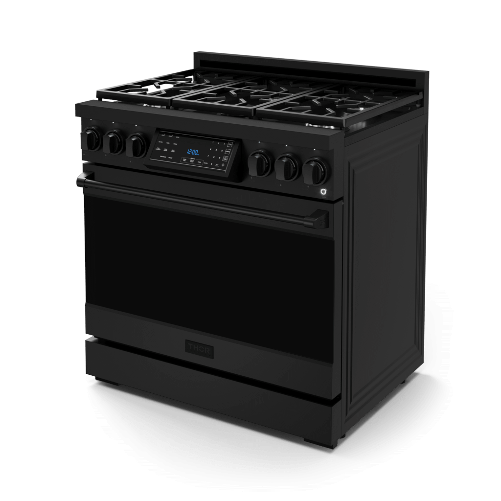 Thor Kitchen RSG36B 36 Inch Professional Gas Range With Tilt Panel Touch Control In Black Gordon Ramsay Series - Rsg36B