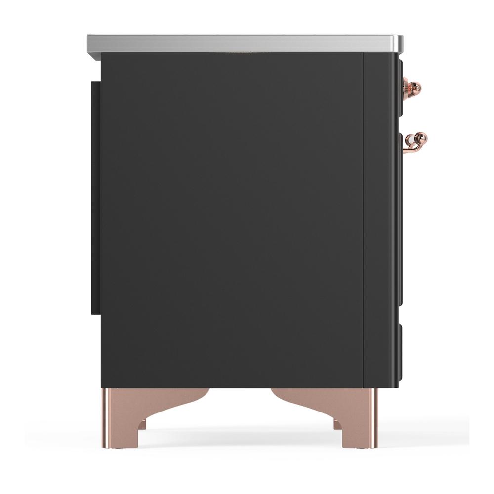 Ilve UMIB36QNR3MGP Ilve Umib36Qnr3Mgp Majestic Iii 36 Inch Induction Range With 6 Elements, 3.5 Cu. Ft. Total Oven Capacity (Solid Door, Graphite Matte, Copper)