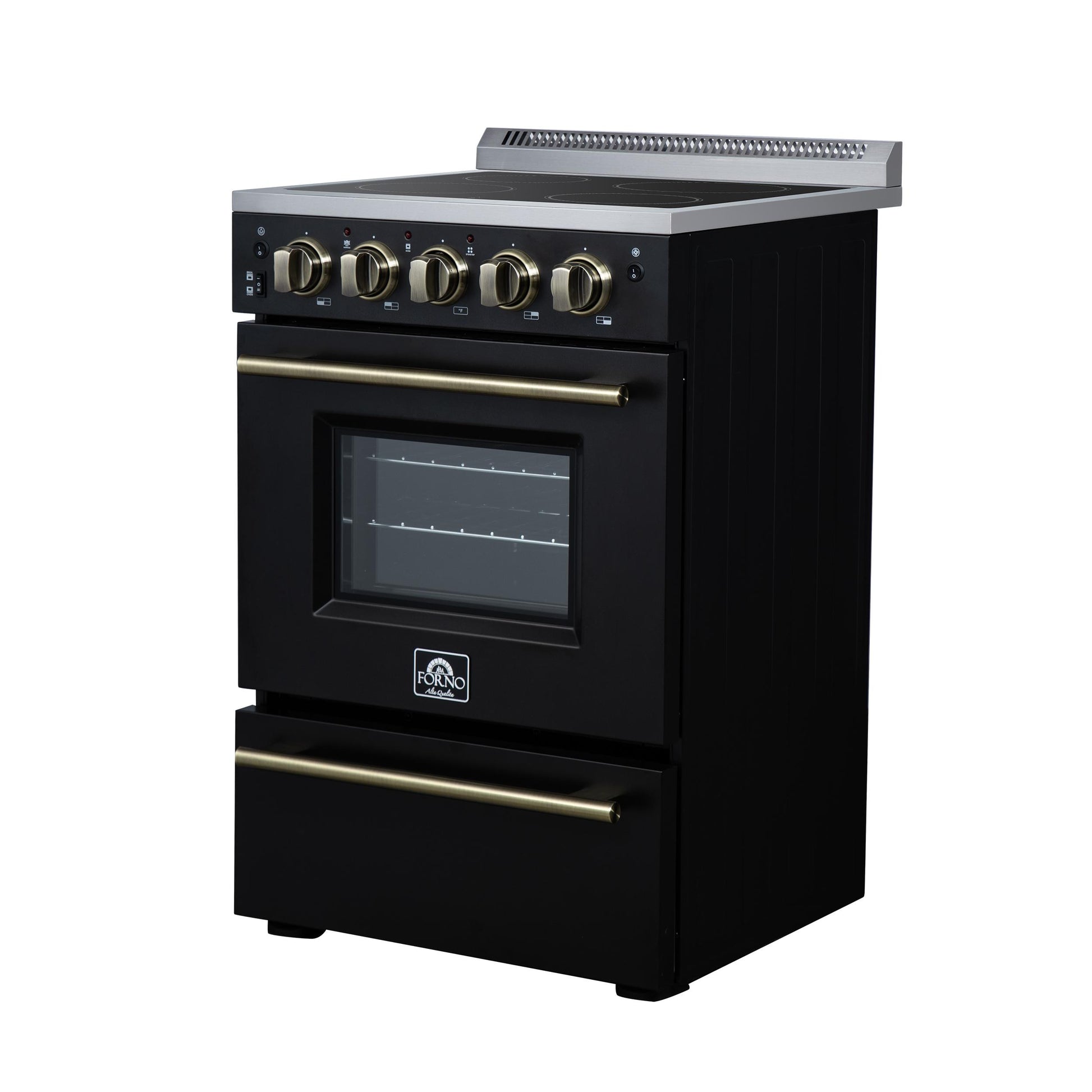 Forno FFSEL606924BLK Forno Loiano 24 Inch Freestanding Electric Range In Black