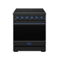 Thor Kitchen RSE30PBBLU 30 Inch Professional Electric Range With Precision Knob Control In Black And Blue Gordon Ramsay Series