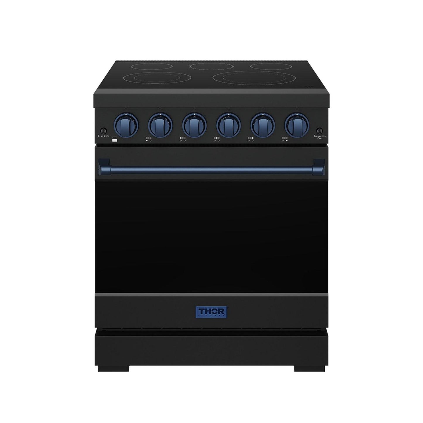 Thor Kitchen RSE30PBBLU 30 Inch Professional Electric Range With Precision Knob Control In Black And Blue Gordon Ramsay Series
