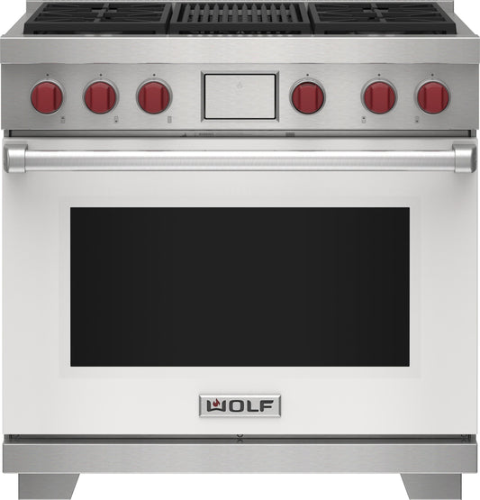 Wolf DF36450CWHPLP 36" Dual Fuel Range - 4 Burners And Infrared Charbroiler