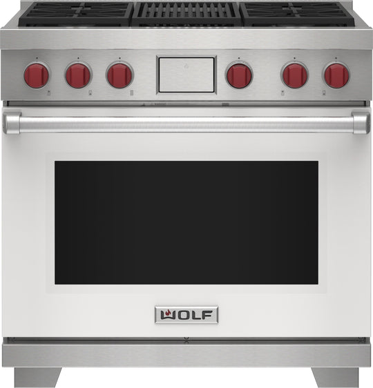 Wolf DF36450CWHP 36" Dual Fuel Range - 4 Burners And Infrared Charbroiler