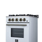Forno FFSGS627224WHT Forno Breno 24 Inch Freestanding Gas Range In White With Antique Brass, Compact Design