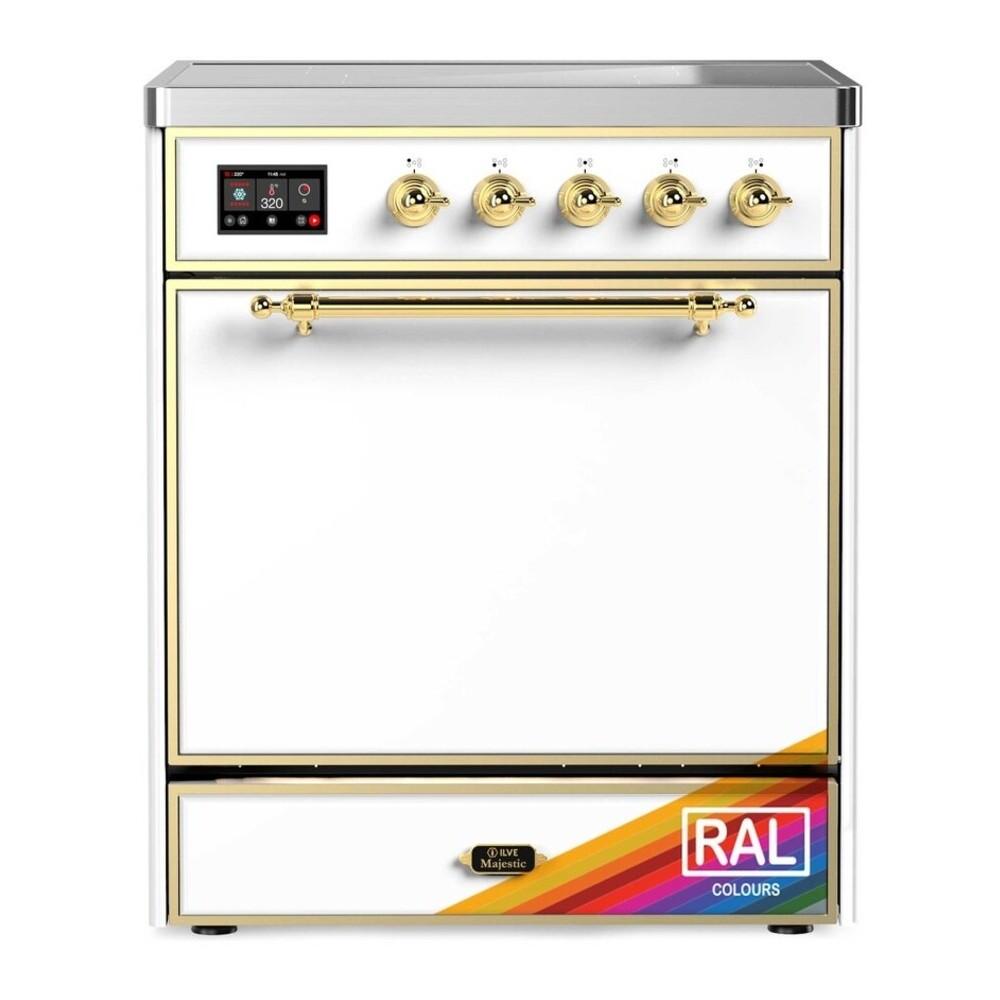 Ilve UMIB30QNR3RAG Ilve Umib30Qnr3Rag Majestic Iii 30 Inch Induction Range With 4 Elements, 4 Cu. Ft. Oven Capacity (Solid Door, Ral, Brass)