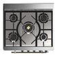 Ilve UM30QNR3SSBLP Ilve Um30Qnr3Ssblp Majestic Iii 30 Inch Dual Fuel Range With 5 Black Brass Burners, Dual Function Burner Up To 25,000 Btu (Liquid Propane, Solid Door, Stainless Steel, Burnished)