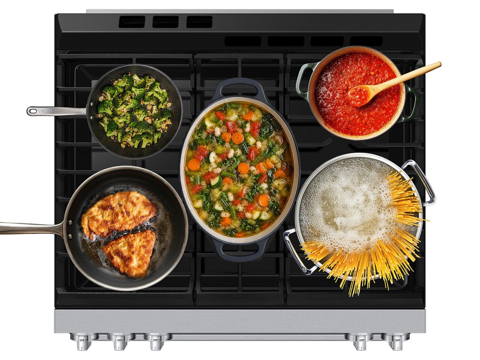 Samsung NSG90H60DRAA Bespoke Smart Slide-In Gas Range Flex Duo™ Oven Pro Style Design Dual True Convection