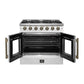 Forno FFSGS644436WHT Forno Galiano 36-Inch French Door Gas Range White And Antique Brass Design, 6 Sealed Burners 83,000 Btu, 5.36 Cu.Ft. Convection Oven
