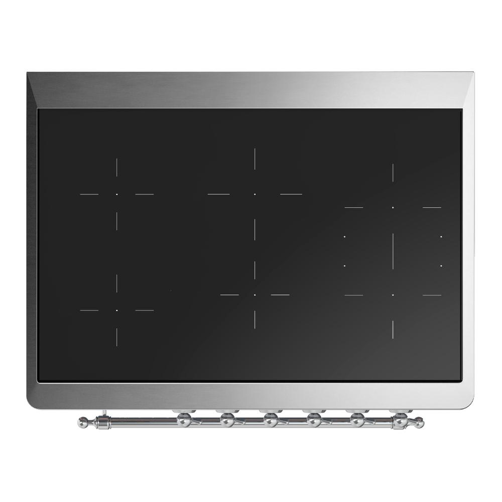 Ilve UMIB36NR3BKC Ilve Umib36Nr3Bkc Majestic Iii 36 Inch Induction Range With 6 Elements, 3.5 Cu. Ft. Total Oven Capacity (Triple Glass Door, Glossy Black, Chrome)
