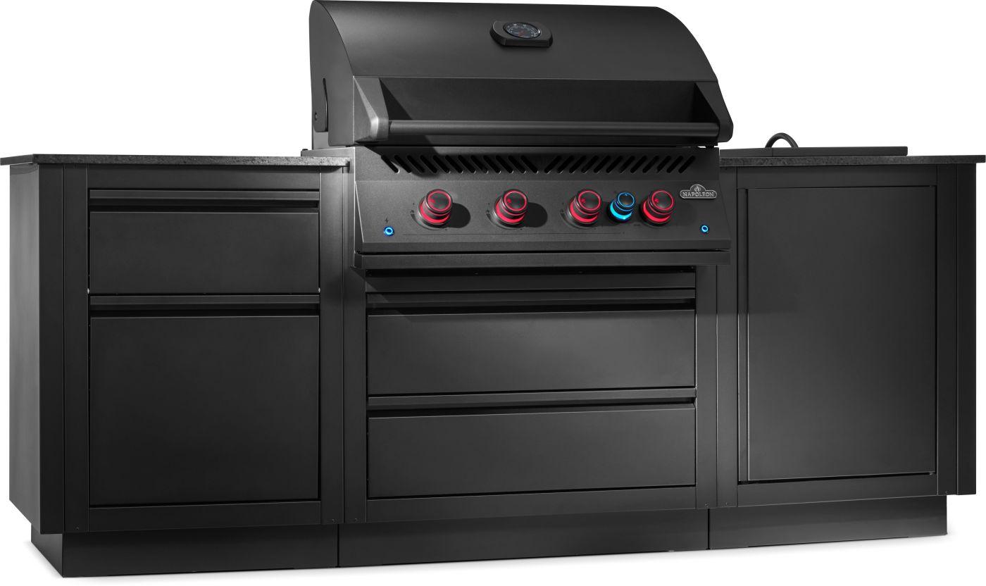 Napoleon Bbq ODK301BIG32RBNMK1 Oasis 301 Outdoor Kitchen, Built-In 700 Series 32 With Soft Close Doors , Natural Gas, Matte/Matt Black