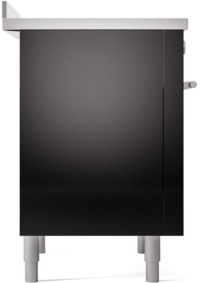 Ilve UPI366WMPBK Professional Plus Ii 36 Inch Electric Freestanding Range In Glossy Black With Trim