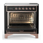 Ilve UMIB36QNR3BKP Ilve Umib36Qnr3Bkp Majestic Iii 36 Inch Induction Range With 6 Elements, 3.5 Cu. Ft. Total Oven Capacity (Solid Door, Glossy Black, Copper)