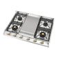 Ilve UHCP965FNSSGLP Ilve Uhcp965Fnssglp Nostalgie Ii 36 Inch Gas Cooktop With Griddle, In Stainless Steel (Liquid Propane, Brass)