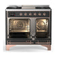 Ilve UMD40FNR3MGP Ilve Umd40Fnr3Mgp Majestic Iii 40 Inch Dual Fuel Range With 6 Burners And Griddle, Dual Function Burner Up To 25,000 Btu (Natural Gas, Triple Glass Door, Graphite Matte, Copper)