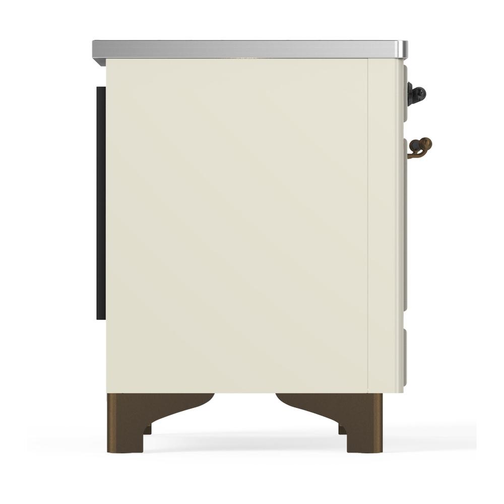 Ilve UMDIB40NR3AWB Ilve Umdib40Nr3Awb Majestic Iii 40 Inch Induction Range With 6 Elements, 3.82 Cu. Ft. Total Oven Capacity (Triple Glass Door, Antique White, Burnished)