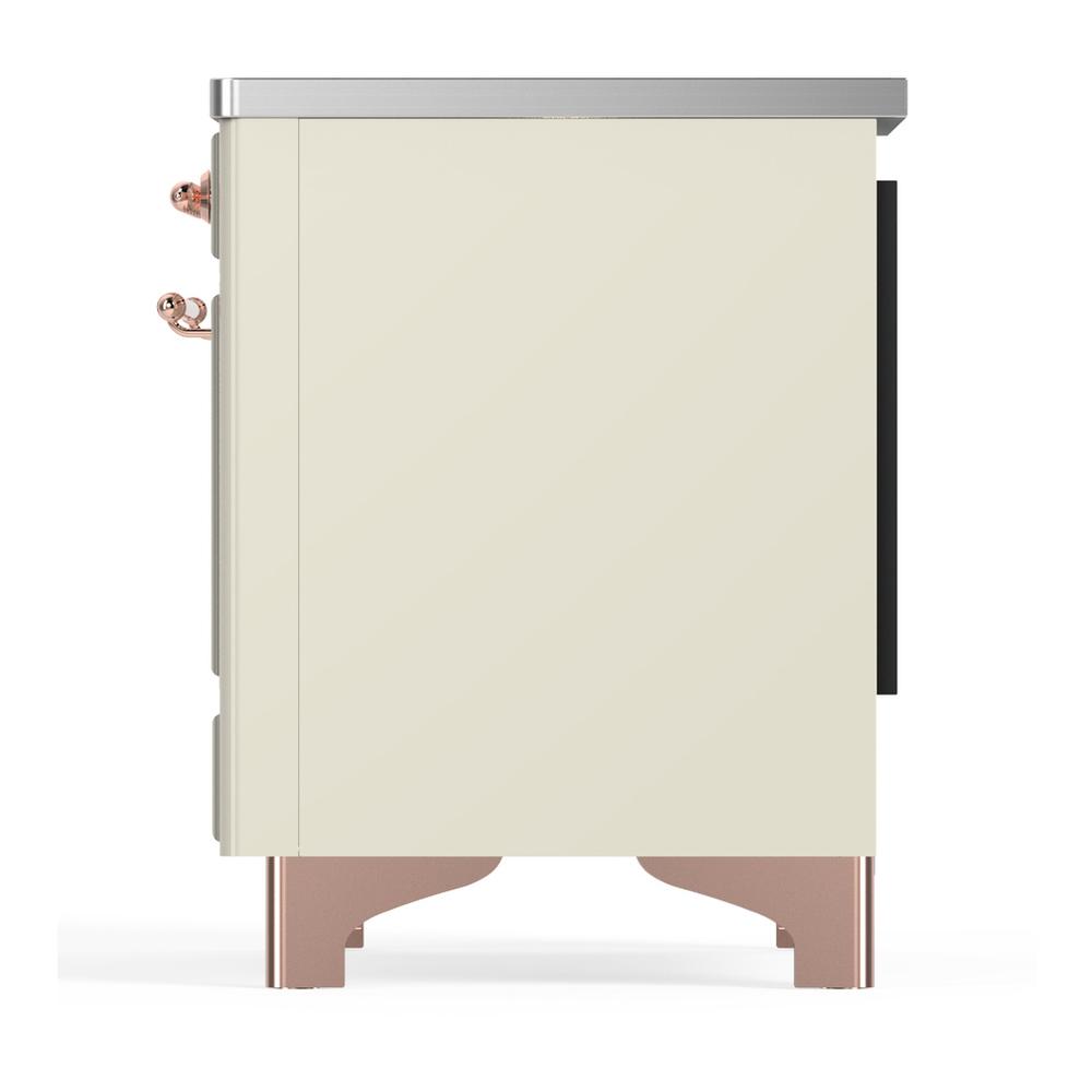 Ilve UMIB36QNR3AWP Ilve Umib36Qnr3Awp Majestic Iii 36 Inch Induction Range With 6 Elements, 3.5 Cu. Ft. Total Oven Capacity (Solid Door, Antique White, Copper)