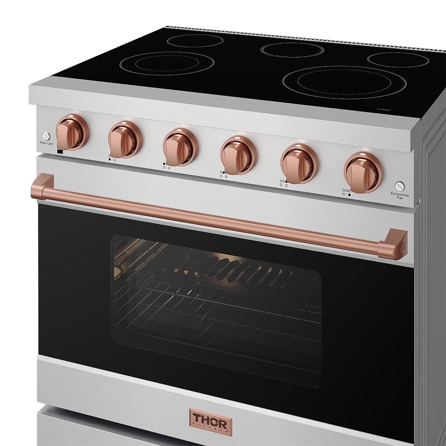 Thor Kitchen RSE36PRSG 36 Inch Professional Electric Range In Stainless Steel/Rose Gold Gordon Ramsay Series