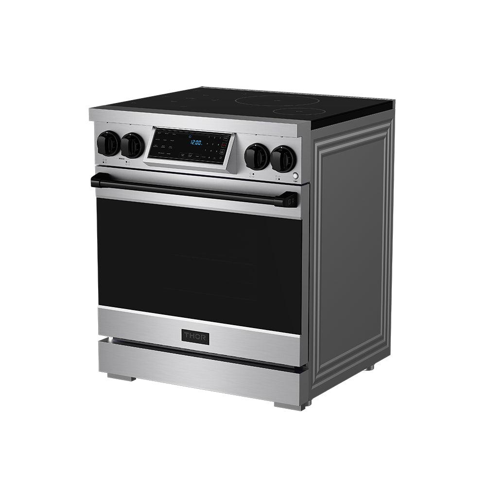 Thor Kitchen RSI30BLK 30 Inch Professional Induction Range With Tilt Panel Touch Control In Stainless Steel And Black Gordon Ramsay Series