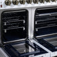 Forno FFSGS612548WHT Forno Massimo 48 Inch Freestanding Dual Fuel Range In White With Antique Brass Accessories, 8 Burners, 6.58 Cu. Ft. Convection Oven