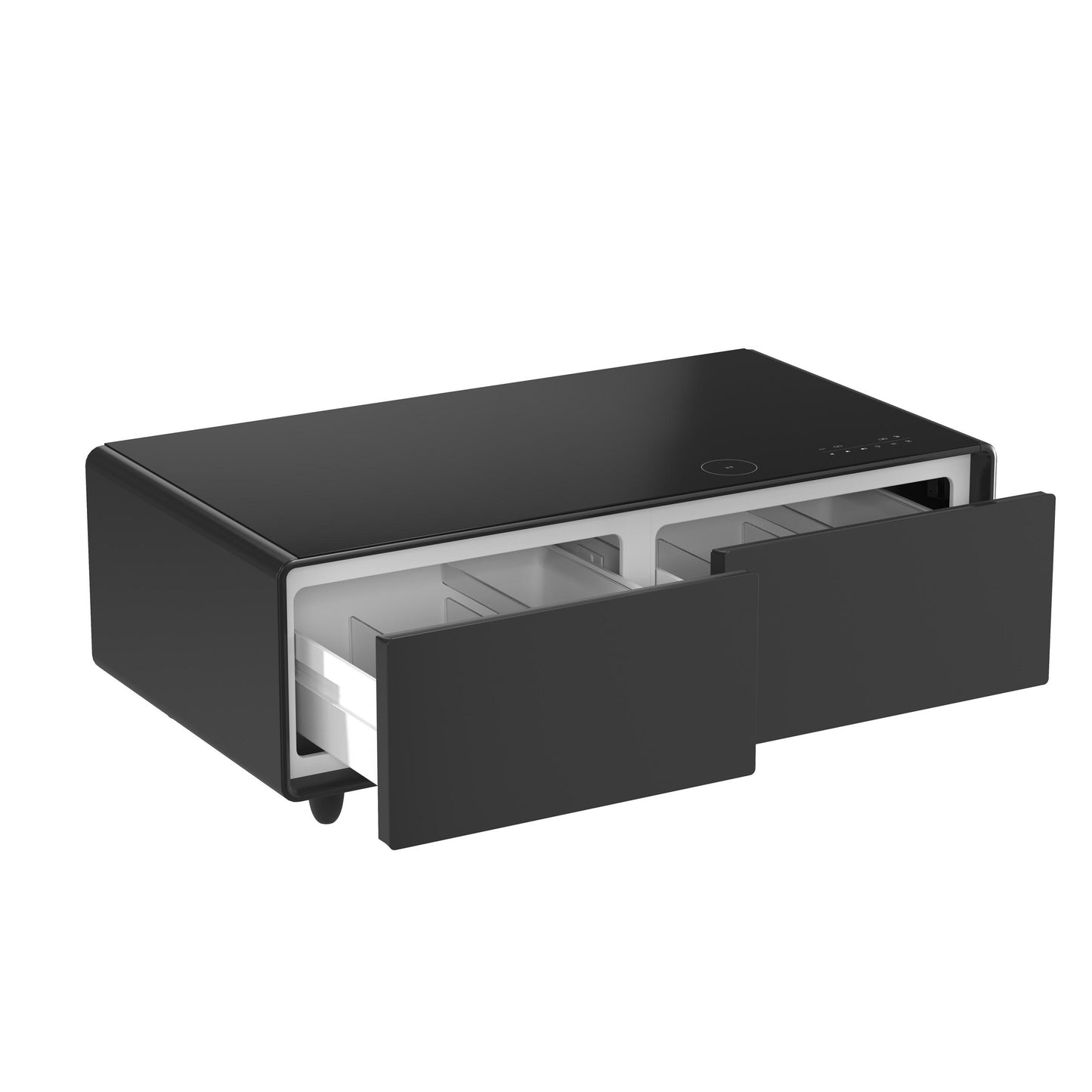 Forno FCTFR700651BLK Forno Evoluto Tavolo 51-Inch Black Smart Coffee Table - Dual Refrigerator Drawers, Bluetooth 5.0 Audio, Wireless Charging & Rgb Ambient Light