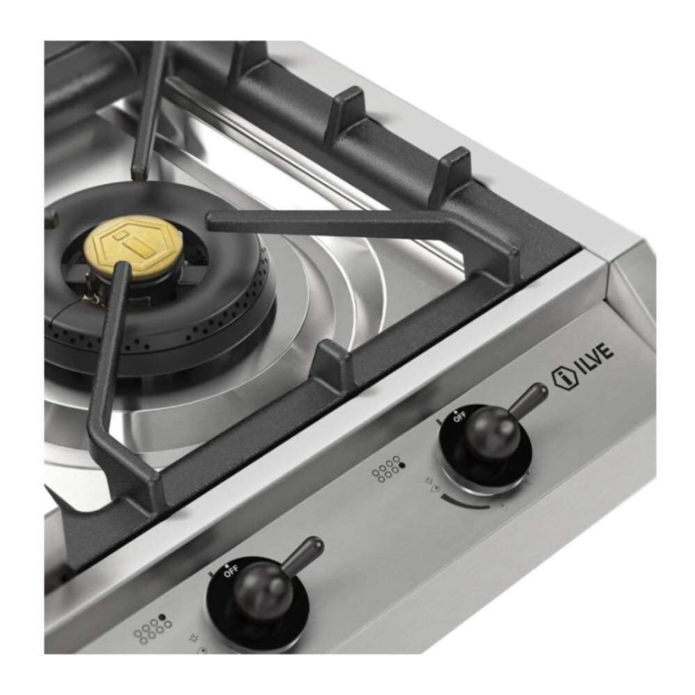 Ilve UHCP1265FNSSB Ilve Uhcp1265Fnssb Nostalgie Ii 48 Inch Gas Cooktop With 8 Burners, Griddle, In Stainless Steel (Natural Gas, Burnished)