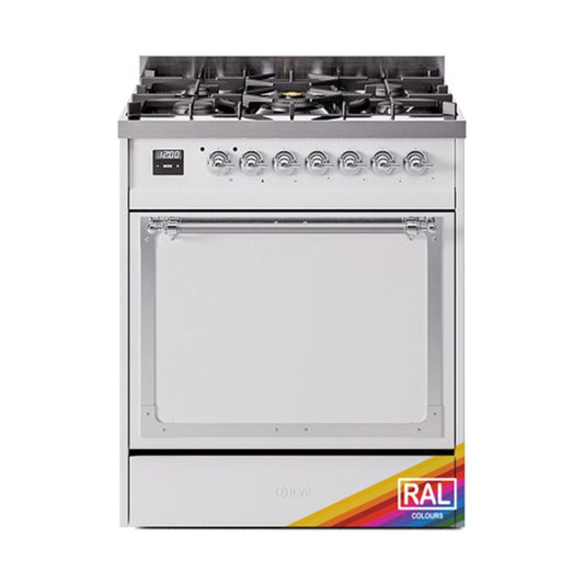 Ilve UN30QNMPRACLP Ilve Un30Qnmpraclp Nostalgie Ii Noblesse 30" Dual Fuel Range (Liquid Propane, Solid Door, Ral, Chrome)