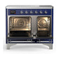 Ilve UMDIB40NR3MBC Ilve Umdib40Nr3Mbc Majestic Iii 40 Inch Induction Range With 6 Elements, 3.82 Cu. Ft. Total Oven Capacity (Triple Glass Door, Midnight Blue, Chrome)