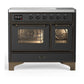 Ilve UMDIB40NR3MGB Ilve Umdib40Nr3Mgb Majestic Iii 40 Inch Induction Range With 6 Elements, 3.82 Cu. Ft. Total Oven Capacity (Triple Glass Door, Graphite Matte, Burnished)