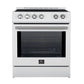 Forno FFSIN098230WHT Forno Leonardo Espresso 30-Inch Slide-In White Induction Range, Convection Oven, 5 Cooking Zones, Touch Control Panel