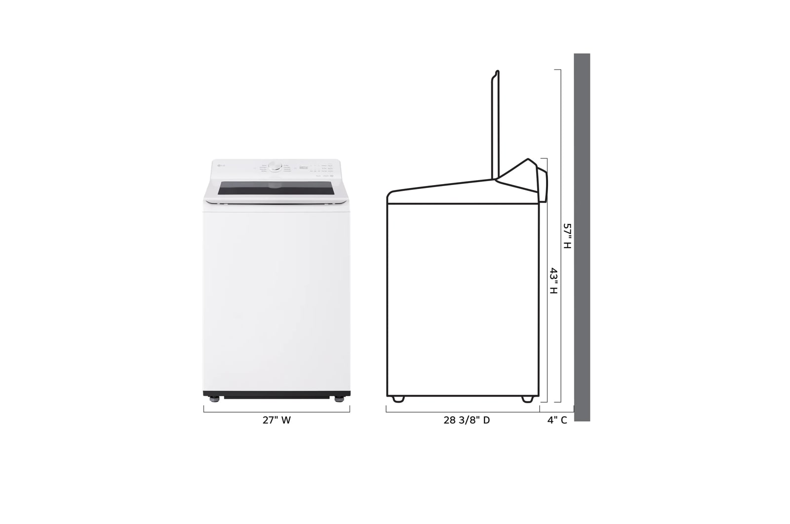 Lg WT8205CW 4.8 Cu. Ft. Mega Capacity Smart Top Load Washer With 4-Way® Agitator, Easyunload™ & Ai Sensing