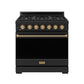 Thor Kitchen RSG36PBBRZ 36 Inch Professional Gas Range With Precision Knob In Black And Bronze Gordon Ramsay Series