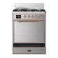 Ilve UM30QNR3SSP Ilve Um30Qnr3Ssp Majestic Iii 30 Inch Dual Fuel Range With 5 Black Brass Burners, Dual Function Burner Up To 25,000 Btu (Natural Gas, Solid Door, Stainless Steel, Copper)