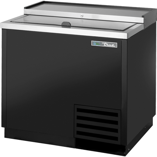 True Manufacturing Commercial TD3612HC Solid Slide Lid Deep Well Horizontal Bottle Cooler With Hydrocarbon Refrigerant