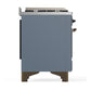Ilve UM60FSQNR3BGBLP Ilve Um60Fsqnr3Bgblp Majestic Iii 60 Inch Dual Fuel Range With 7 Burners, Griddle And French Top, Dual Function Burner With Up To 25,000 Btu (Liquid Propane, Solid Door, Blue Grey, Burnished)