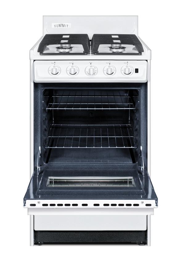 Summit WTM1107ISW 20" Wide Gas Range, Sealed Burners