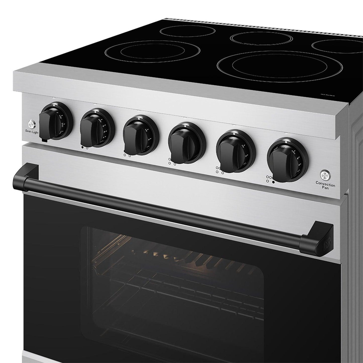 Thor Kitchen RSE30PBLK 30 Inch Professional Electric Range With Precision Knob Control In Stainless Steel And Black Gordon Ramsay Series
