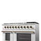 Forno FFSGS624448WHT Forno Galiano 48-Inch Gas Range White & Antique Brass Design, 8 Burners, 107,000 Btu, Griddle, 6.58 Cu.Ft. Double Ovens