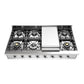 Ilve UHCP48FNSSC Ilve Uhcp48Fnssc Nostalgie Ii 48 Inch Built-In Gas Rangetop With Griddle, In Stainless Steel (Natural Gas, Chrome)
