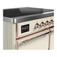 Ilve UMDIB40QNR3AWP Ilve Umdib40Qnr3Awp Majestic Iii 40 Inch Induction Range With 6 Elements, 3.82 Cu. Ft. Total Oven Capacity (Solid Door, Antique White, Copper)