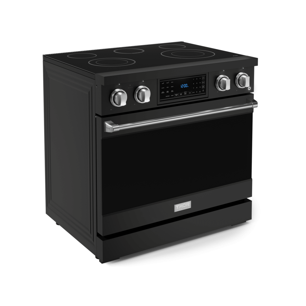 Thor Kitchen RSE36BSS 36 Inch Professional Electric Range With Tilt Panel Touch Control In Black/Stainless Steel Gordon Ramsay Series - Rse36B-Ss